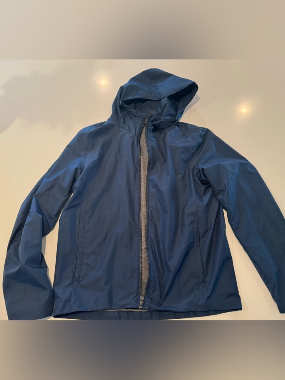 Uniqlo Men's Navy Hooded Waterproof Jacket